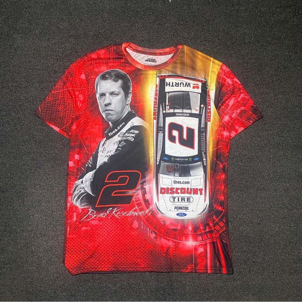 NASCAR racing brad keselowski #2 aop red shirt size large